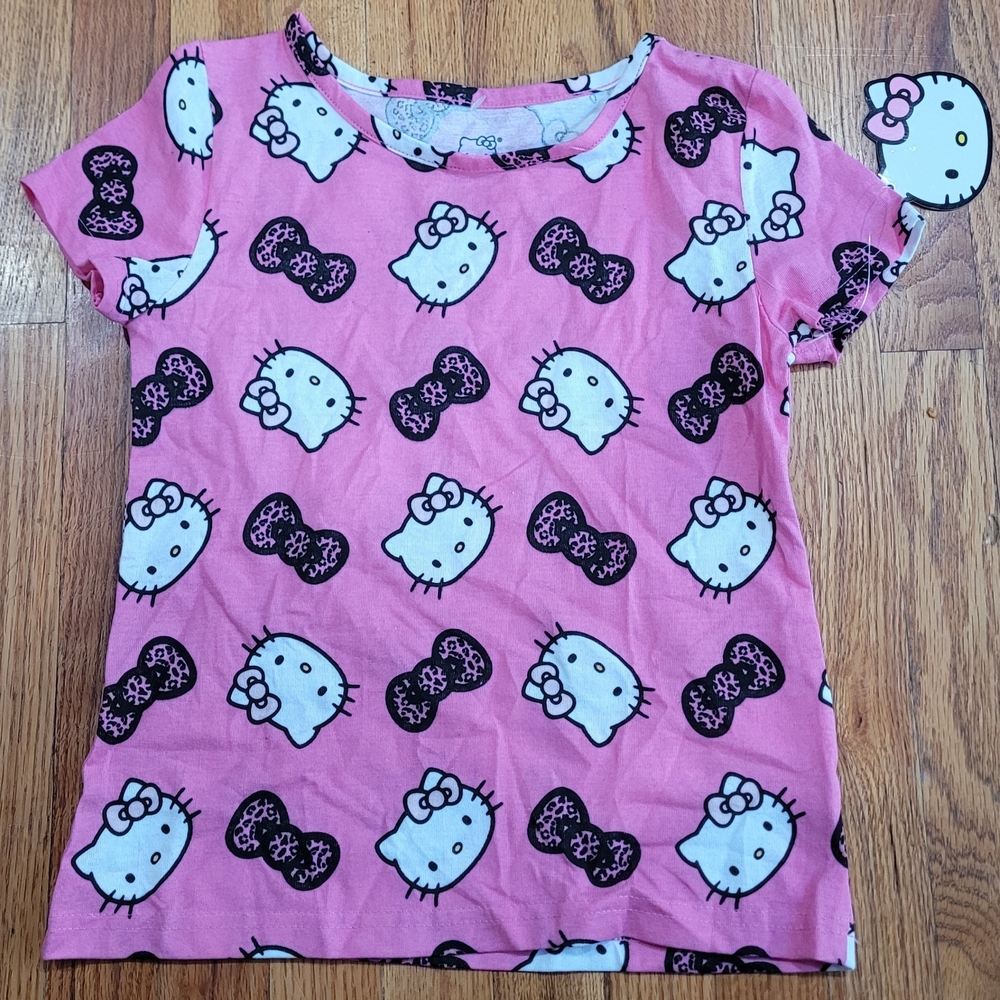 Sanrio Hello Kitty Pink & White Bow Print Tee